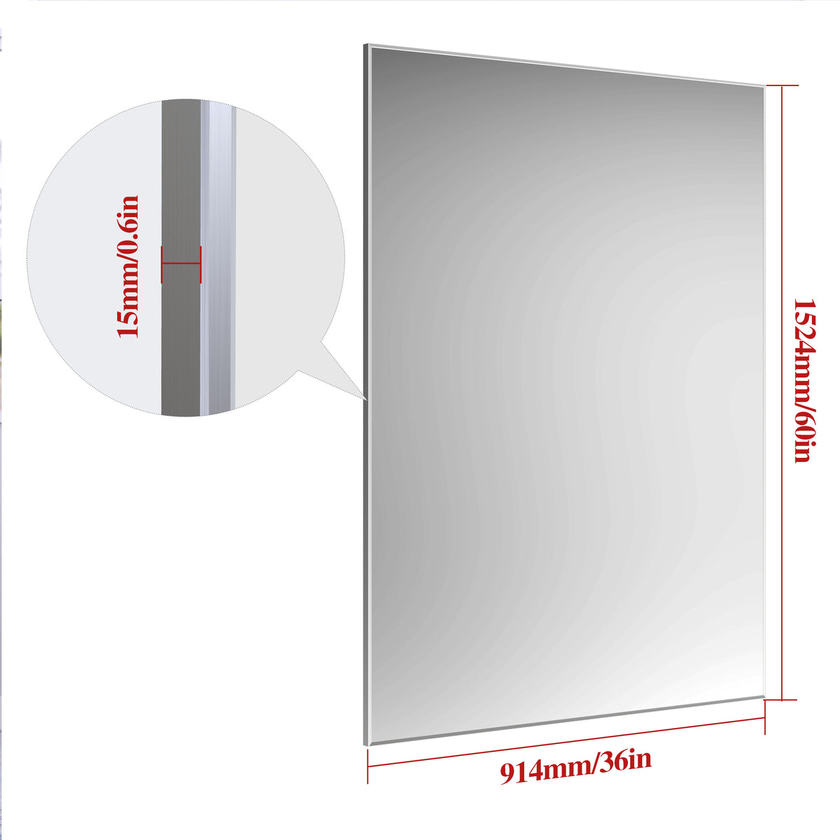 Oversized Bathroom Mirror Silver