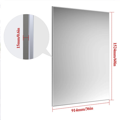 Oversized Bathroom Mirror Silver