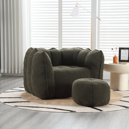 Soft Bean Bag Chair – Gray High-Resilience Foam
