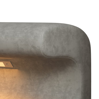 Leather Upholstered LED Entryway Bench – Gray
