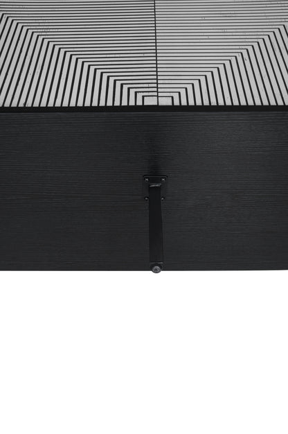 Striped 4-Door Buffet Cabinet