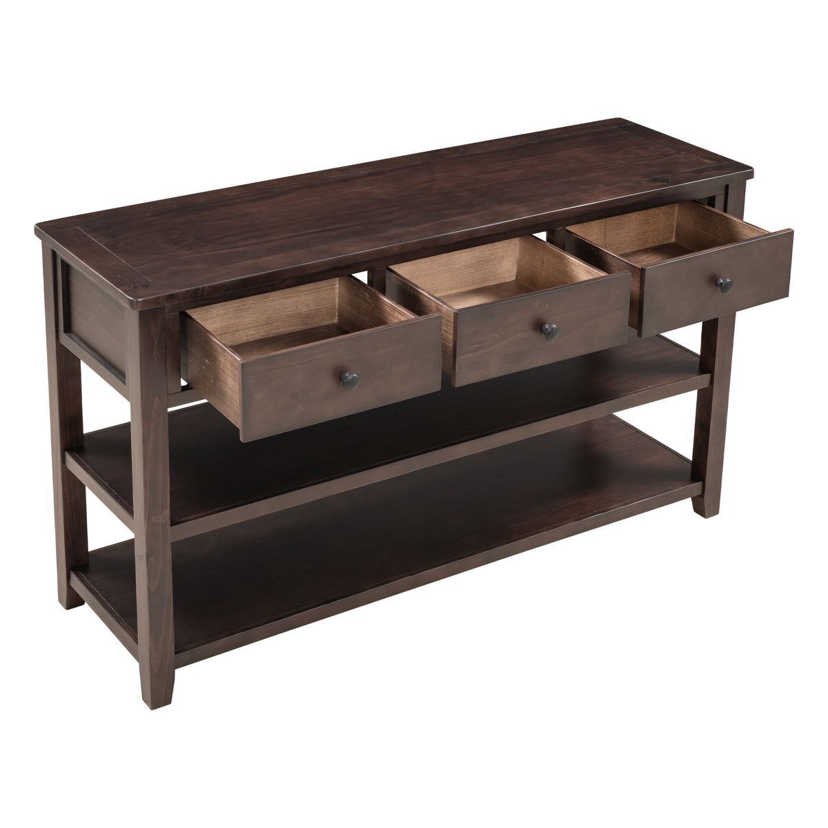 Retro Wood Console Table – Espresso Finish
