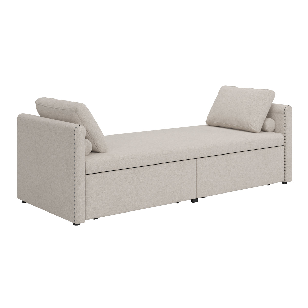 Linen Reclining Chaise Lounge – Beige