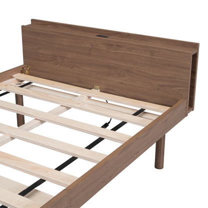 Modern Twin Platform Bed with USB Ports