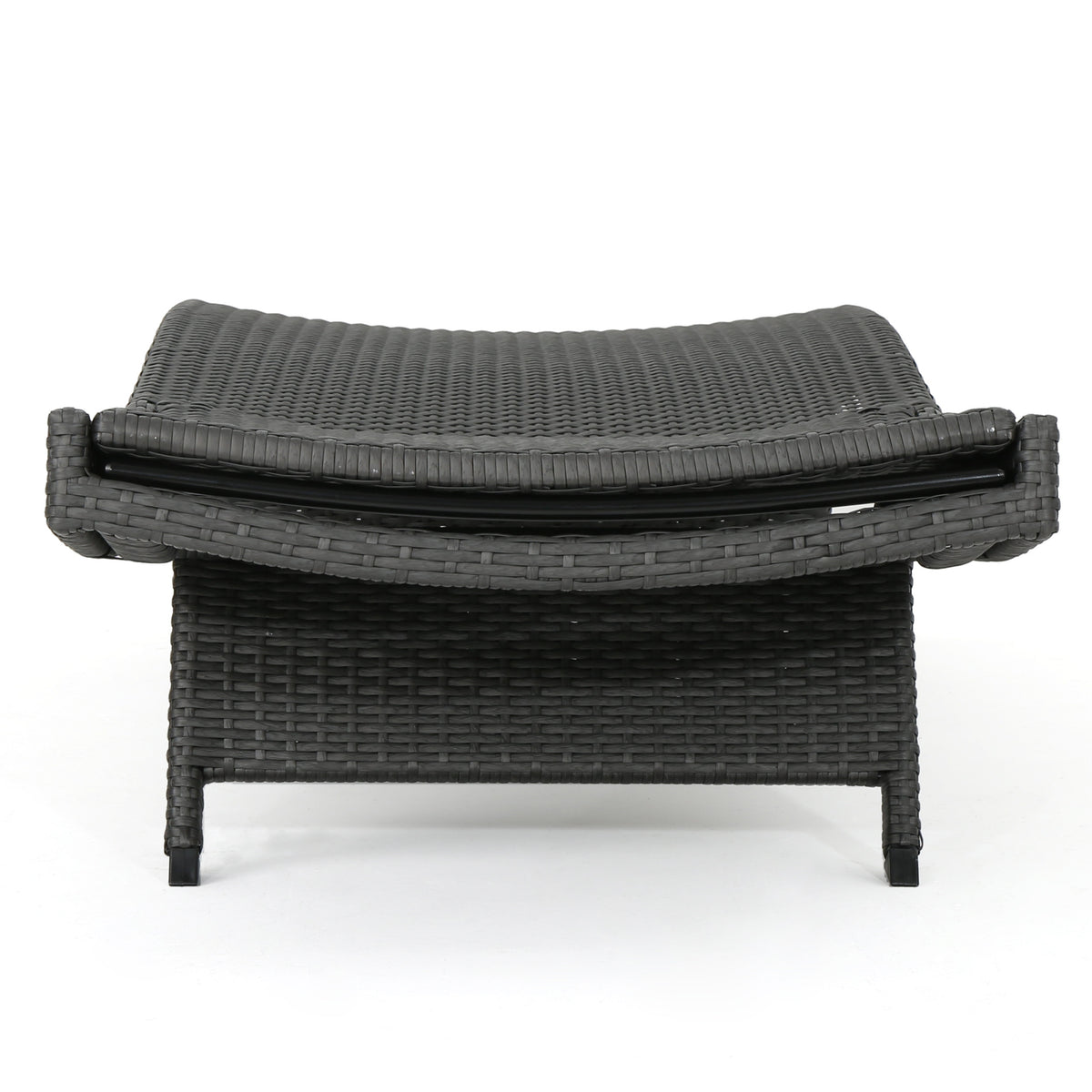 PE Wicker Chaise Lounge Gray