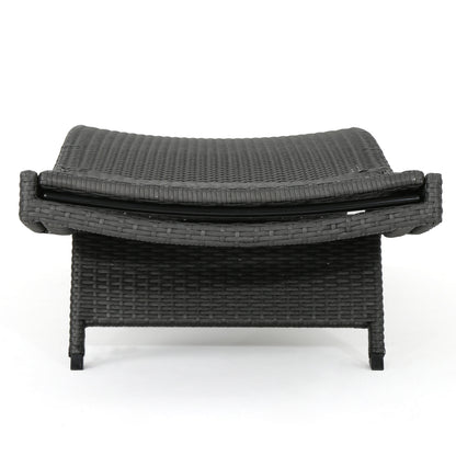 PE Wicker Chaise Lounge Gray