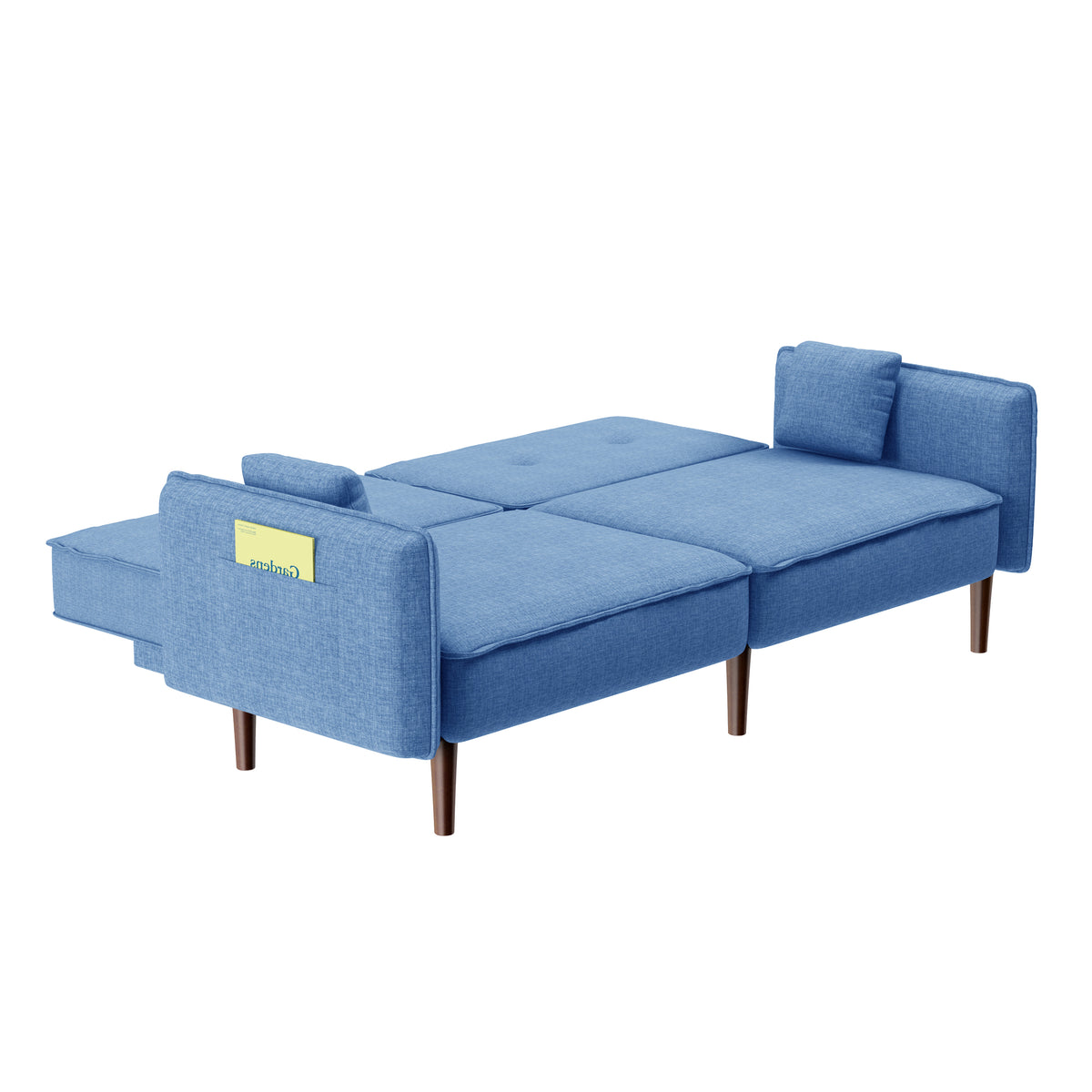 Blue Fabric Living Room Futon Sofa Bed