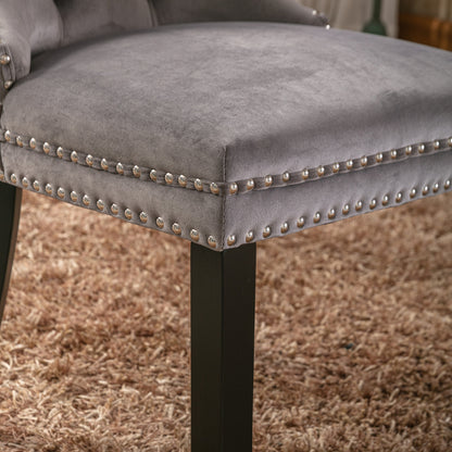 Nikki Tufted Linen Dining Chair Set (2 pcs) – Gray