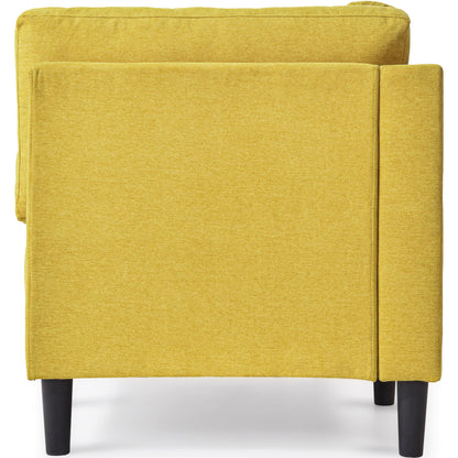 Mid-Century Fabric Chaise Lounge Beige