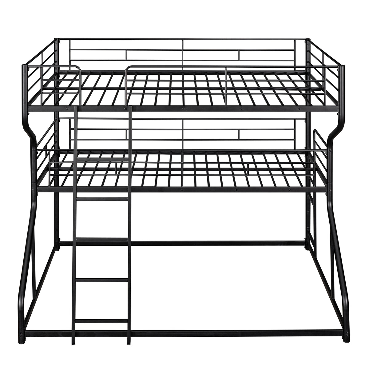 Black Triple Bunk Bed – 3-Tier Space-Saving Metal Frame for Kids & Teens