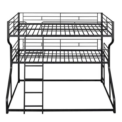 Black Triple Bunk Bed – 3-Tier Space-Saving Metal Frame for Kids & Teens