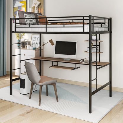 Twin Loft Bed with Desk Space-Saving Design