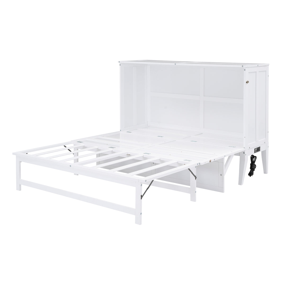 Queen Size Murphy Bed with USB Ports and Storage Shelf