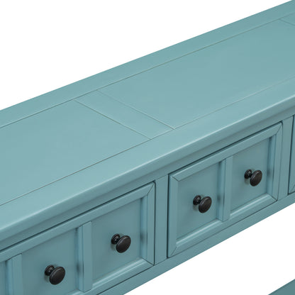 Rustic Turquoise Entryway Console Table – 60”