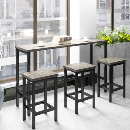 Counter Height Dining Table Set (4 pcs) – Gray Finish