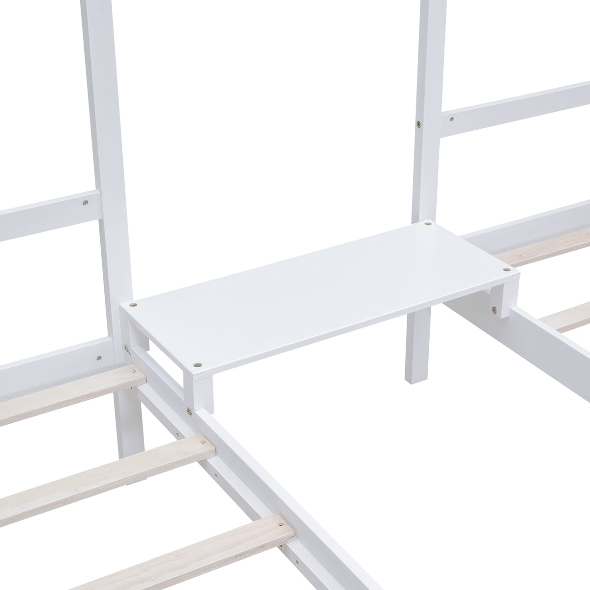 Double Twin Bunk Bed with Built-In Table