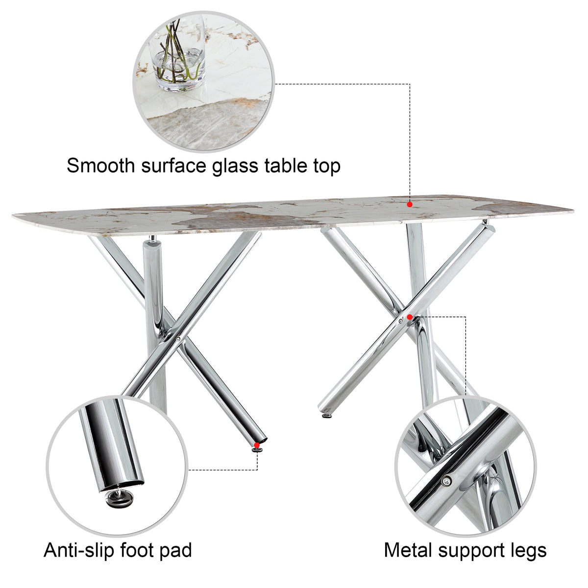 Modern Rectangular Dining Table for 6–8