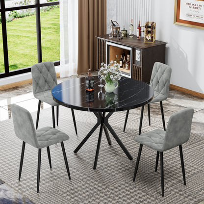 Upholstered Dining Chair Set (4 pcs) – Chrome Legs