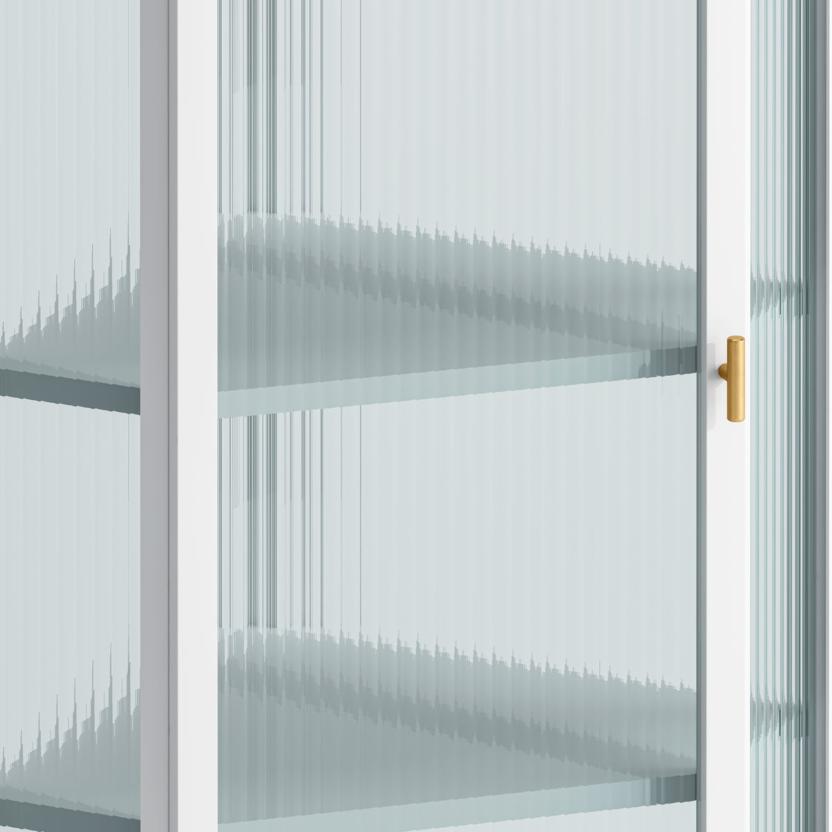 Glass Corner Wall Cabinet – White
