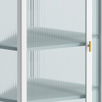 Glass Corner Wall Cabinet – White