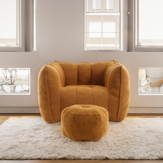 High Resilience Foam Bean Bag Sofa with Footrest
