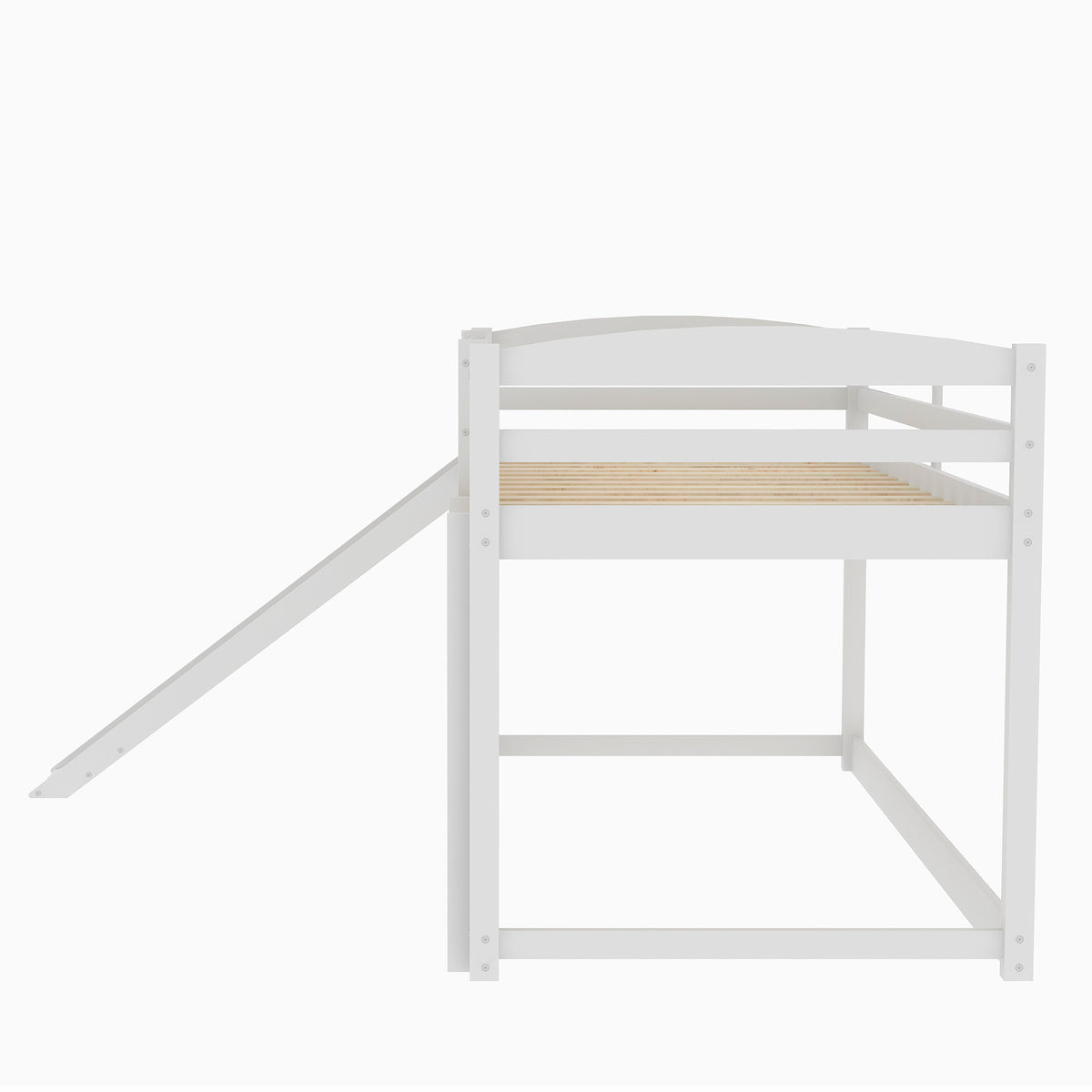 Twin Over Twin Bunk Bed with Slide White