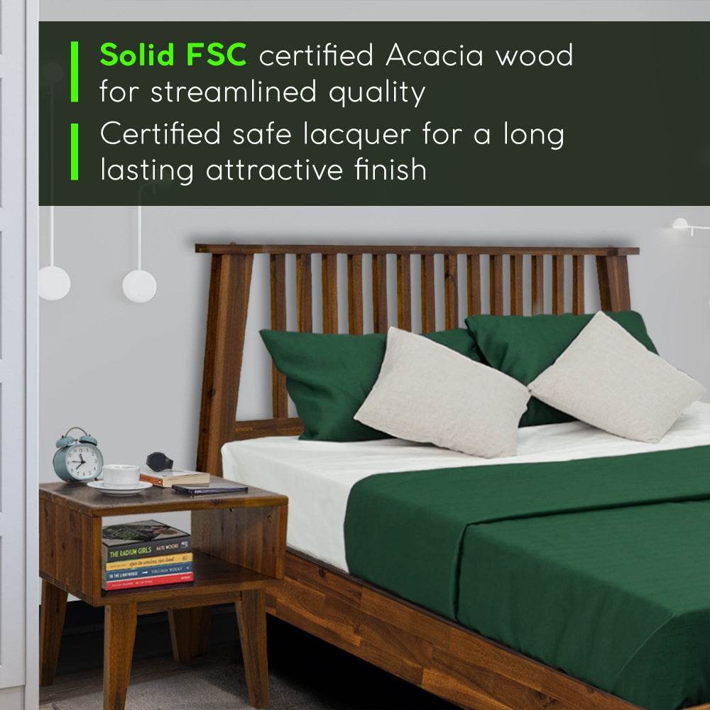 Kaylin Solid Wood Bed Frame & Nightstand Bedroom Set
