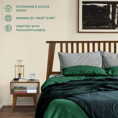 Kaylin Solid Wood Bed Frame & Nightstand Bedroom Set