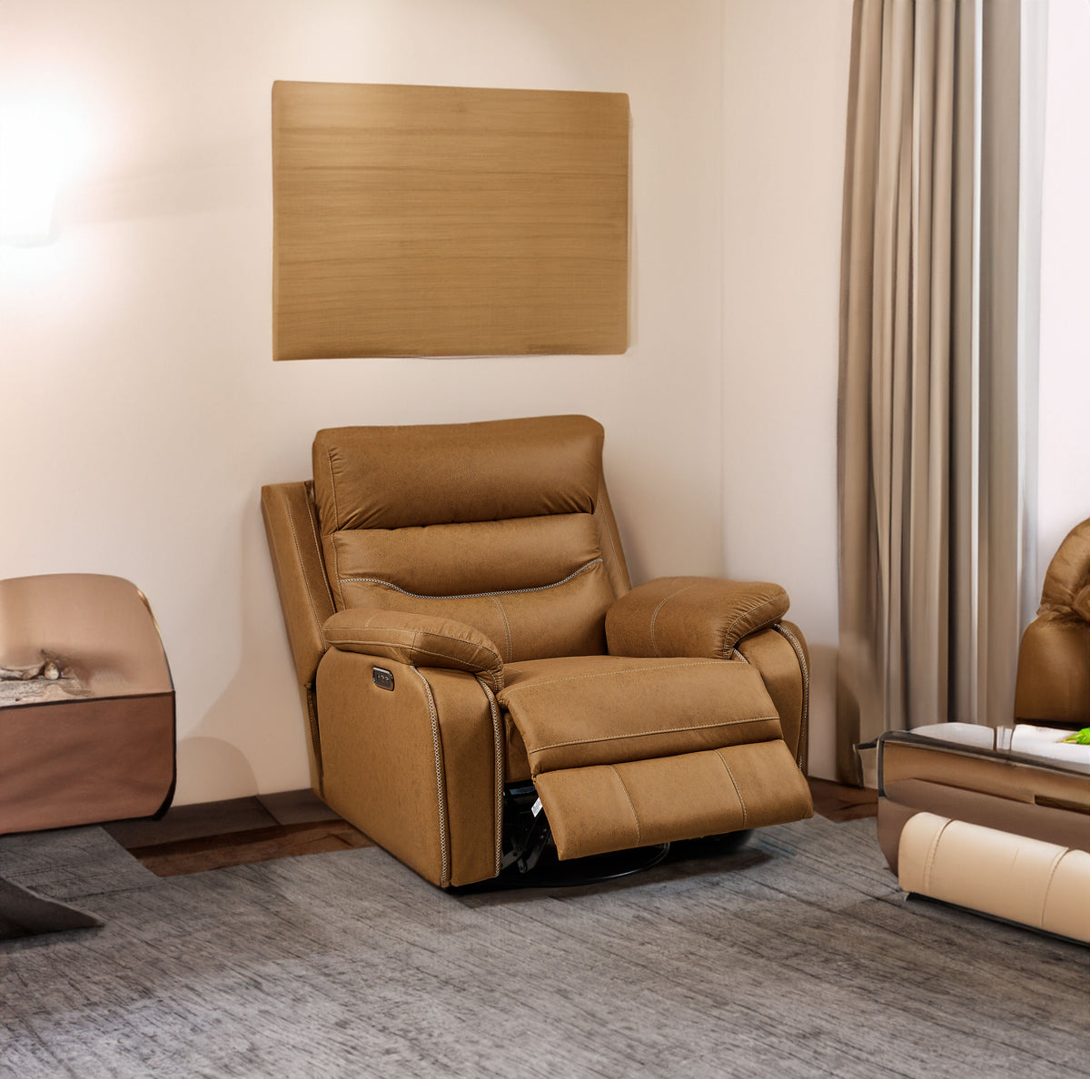 Dual-Motor Power Recliner – Coffee Brown