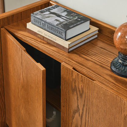 Walnut Buffet Cabinet with Storage Panels
