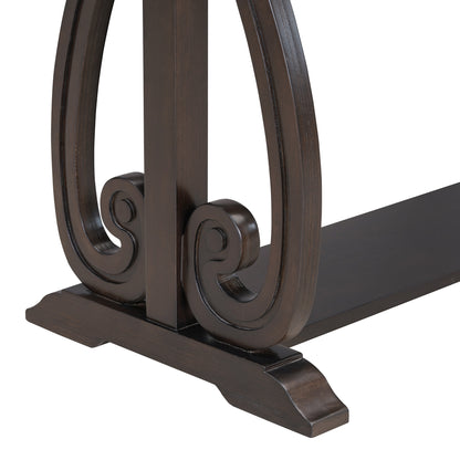 Rustic 48” Wood Console Table – Espresso