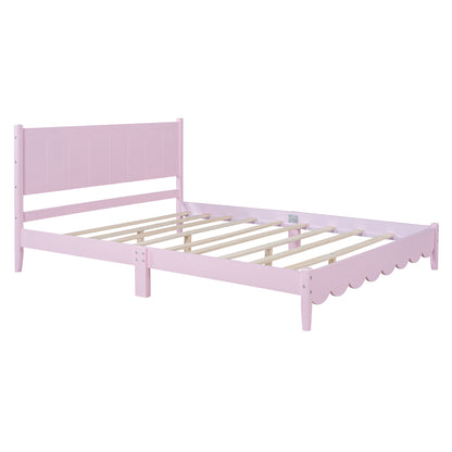 Queen Platform Bed Pink
