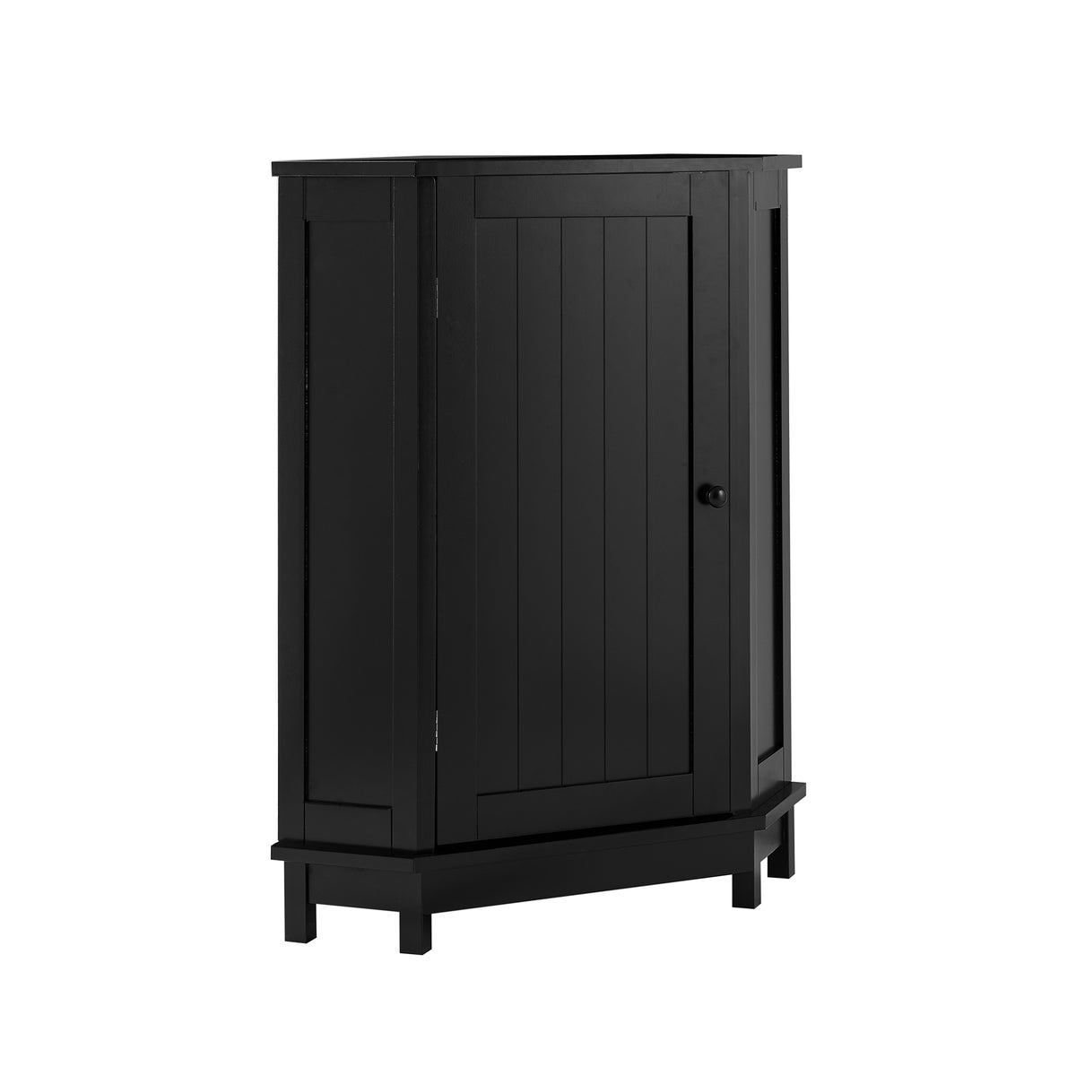Black Corner Bathroom Storage Cabinet Adjustable Shelves