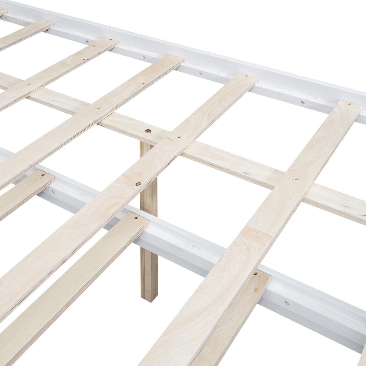 Full Storage Platform Bed White