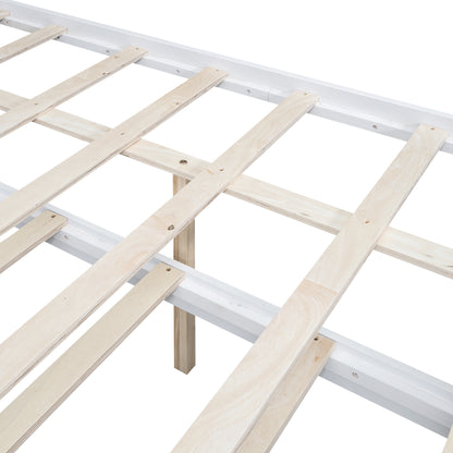 Full Storage Platform Bed White