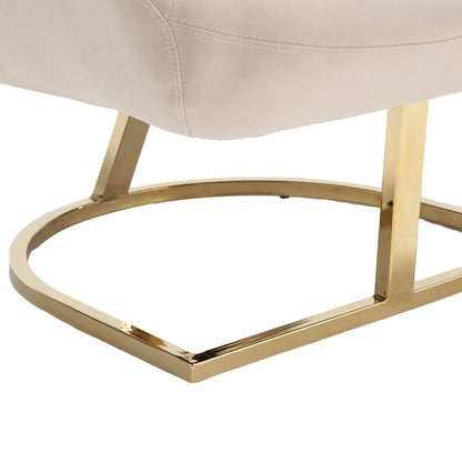 Tufted Accent Chair with Metal Frame Beige