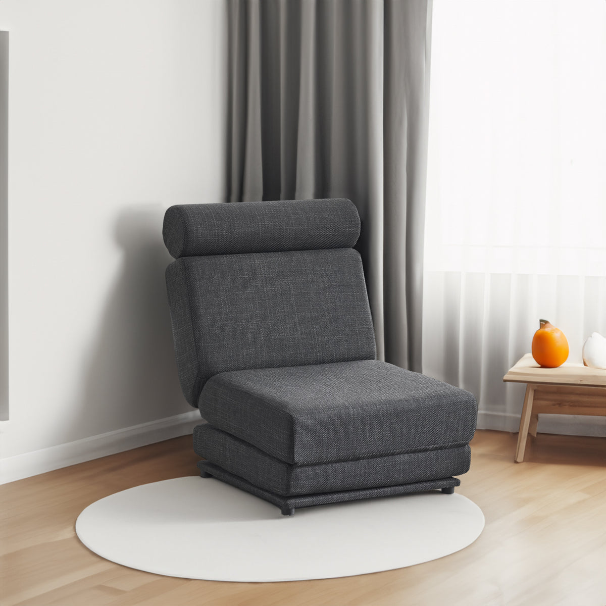 Single Sofa Bed Foldable Gray