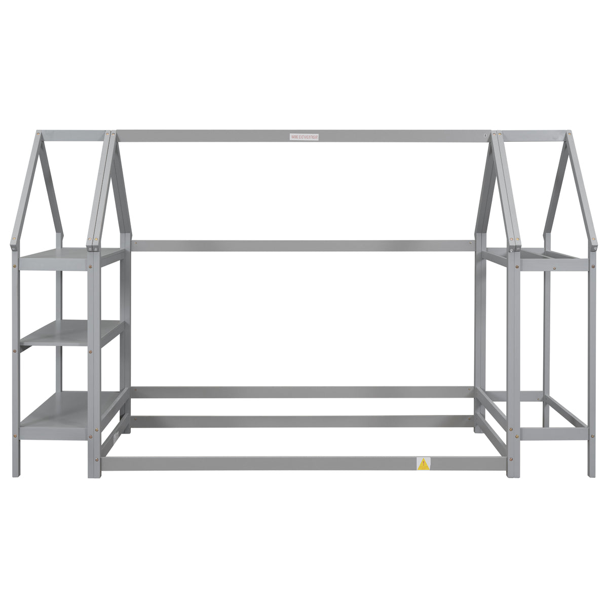 House Frame Platform Bed with Storage Gray