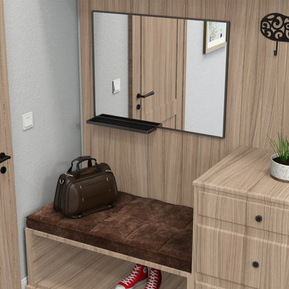 40x30” Rectangular Bathroom Mirror with Storage Rack