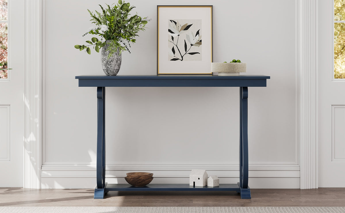 Rustic Console Table 48-Inch Navy Finish