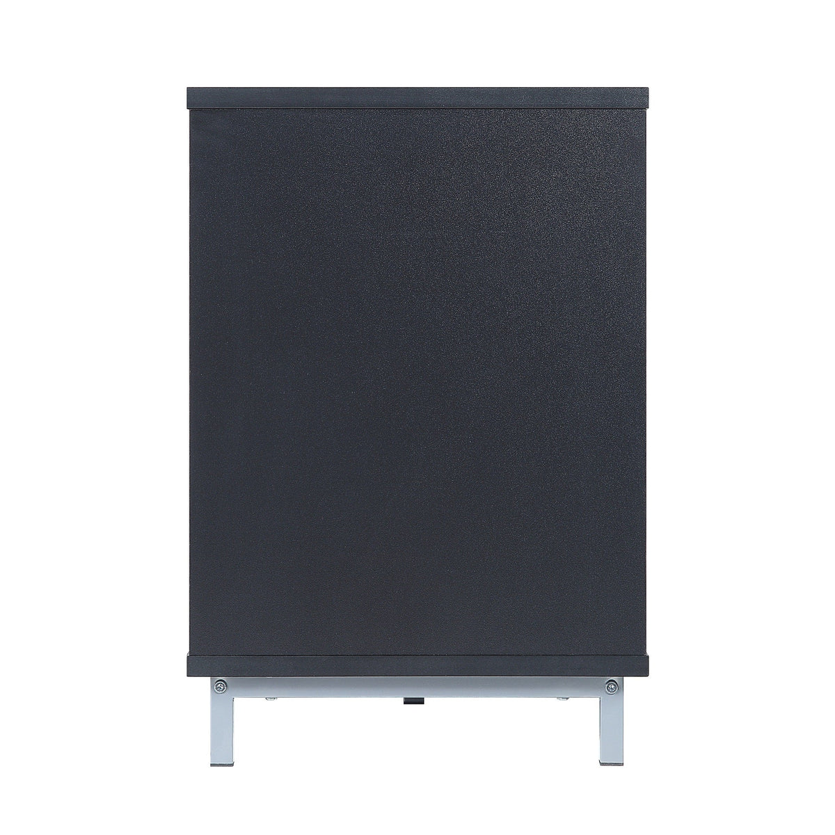 Firey 60" TV Stand/Fireplace with Glass Shelves - Black Gloss