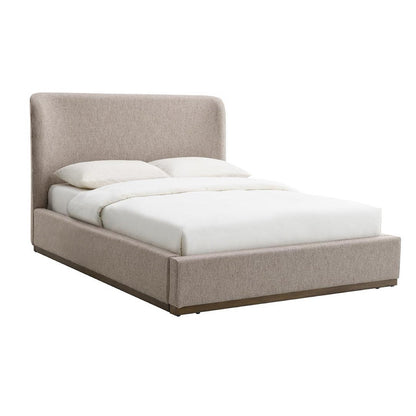 Faye Queen Bed With Curved Headboard - Perfect Taupe