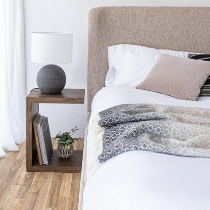 Faye Queen Bed With Curved Headboard - Perfect Taupe