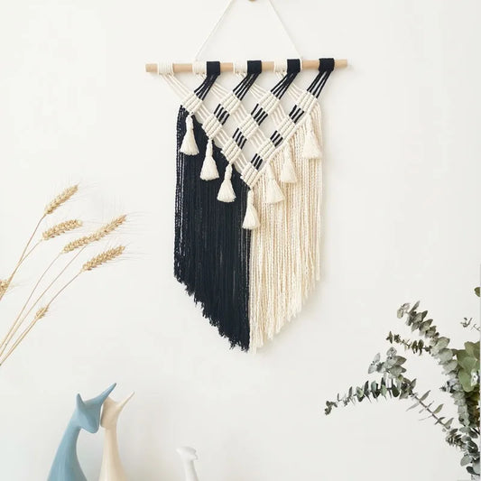 Fringed Macrame Wall Tapestry