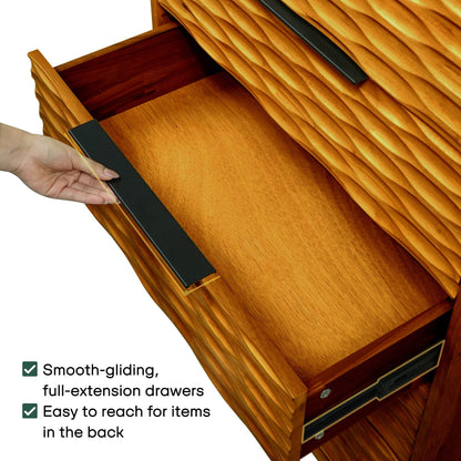 Elara Solid Wood 5-Drawer Dresser