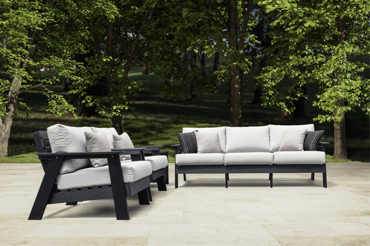 Hazelnut Black Polymer sofa set with Sunbrella® Cushion