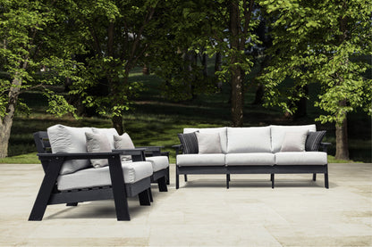 Hazelnut Black Polymer sofa set with Sunbrella® Cushion