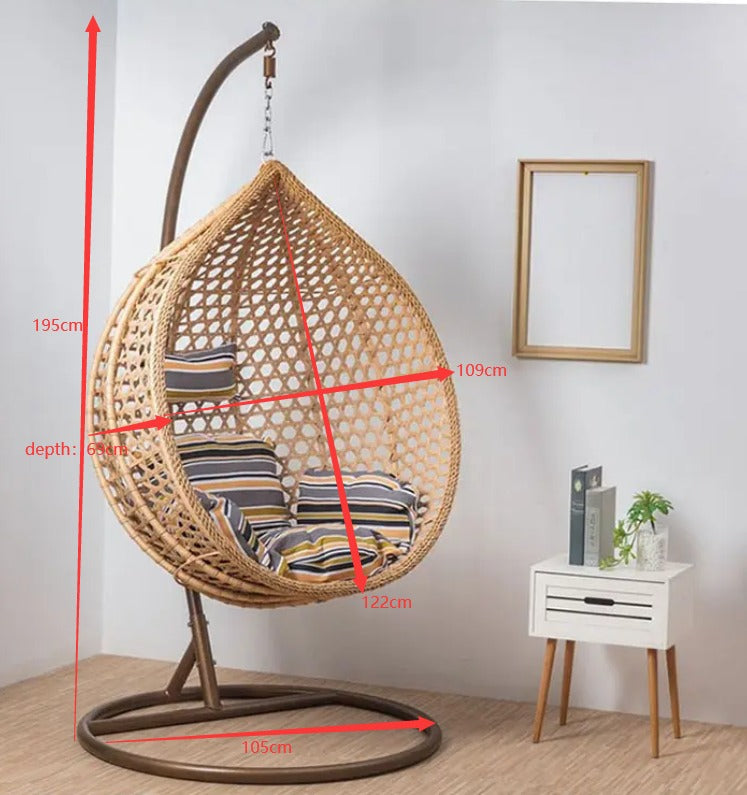 ARDYNAMIC AMARA EGG SWING CHAIR LIGHT BROWN