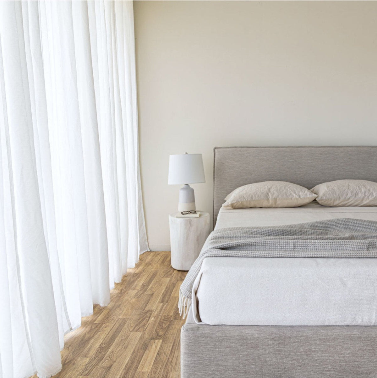 Julia King Storage Bed - Sand