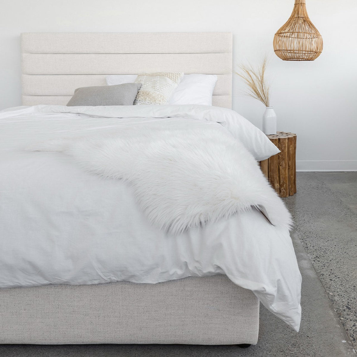 Justin Queen Storage Bed - Cream